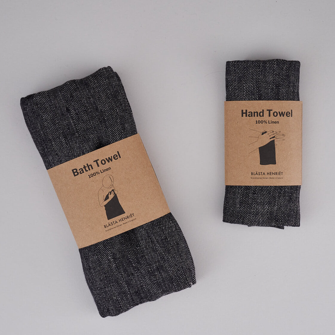 herringbone linen towel hand and bath