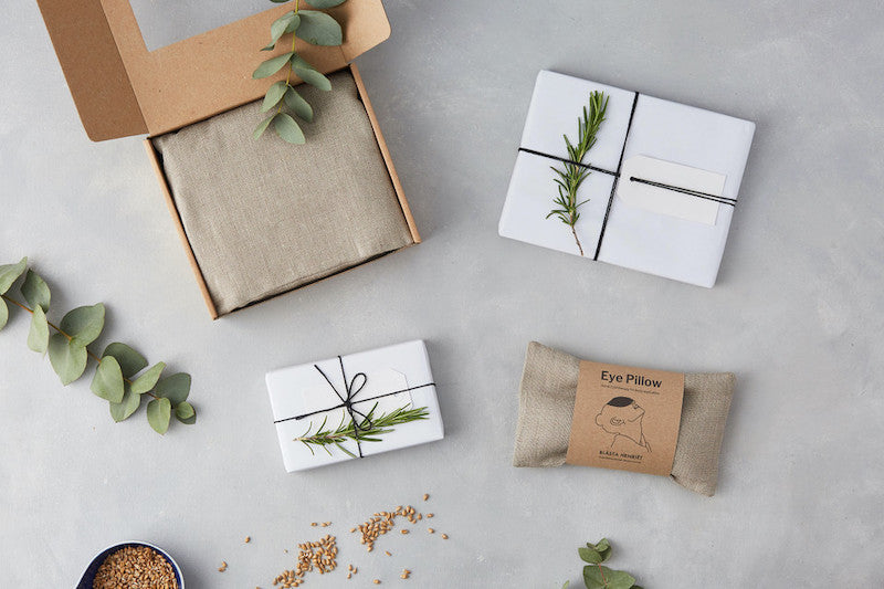 wheat bag and eye pillow plain linen