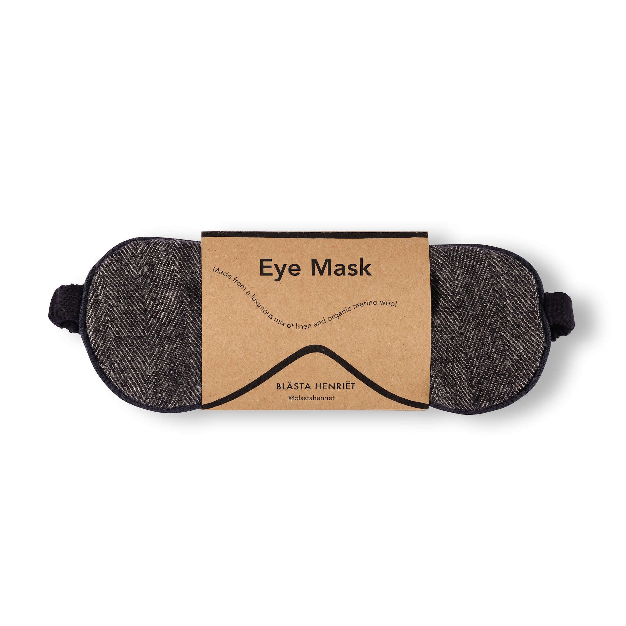eye mask organic merino wool and linen herringbone